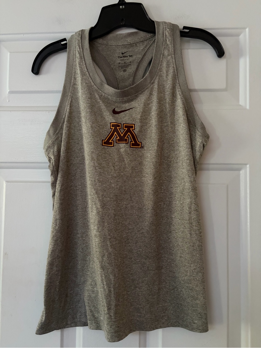 Nike University of Minnesota Gophers Gray Racerback Dri Fit Tank Top Size Medium